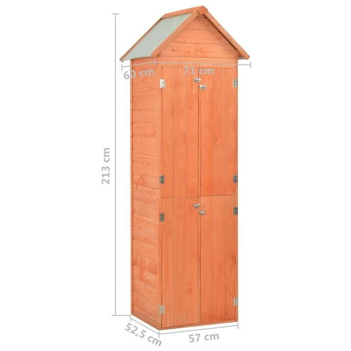 Abri De Jardin 71 X 60 X 213 Cm Bois – Image 12