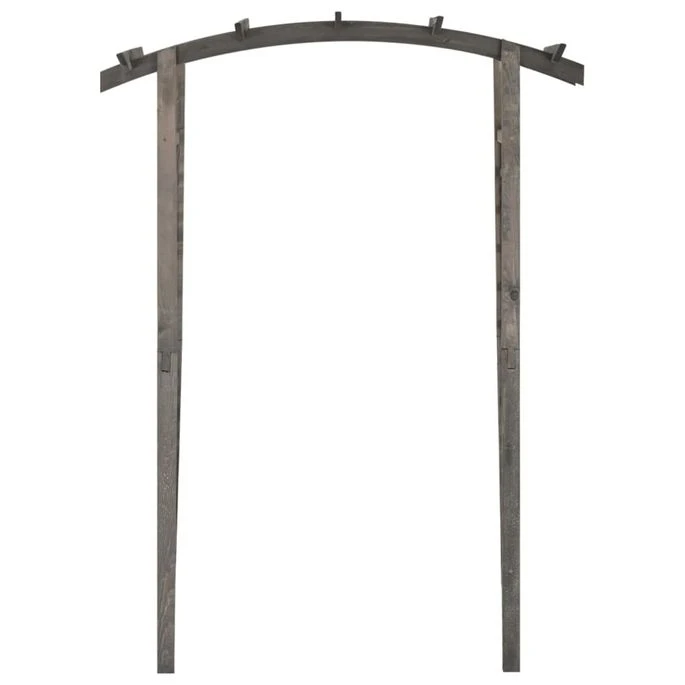 Arche à Treillis 150x50x210 Cm Bois De Pin Imprégné De Gris – Image 2