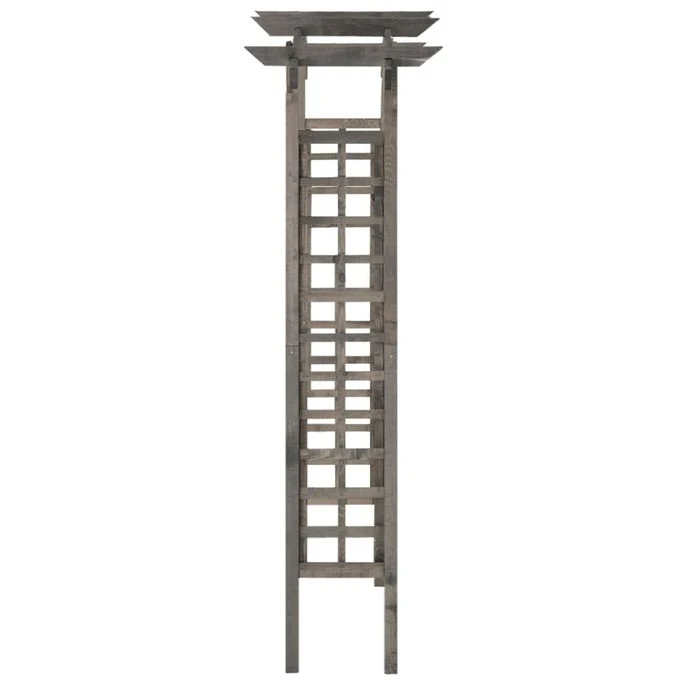 Arche à Treillis 150x50x210 Cm Bois De Pin Imprégné De Gris – Image 3