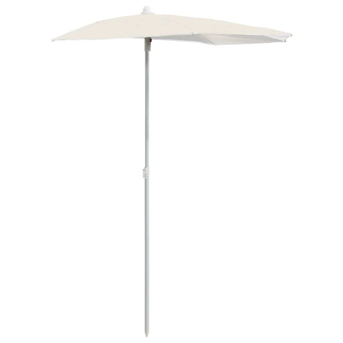 Demi-parasol De Jardin Avec Mât 180x90 Cm Sable – Image 2