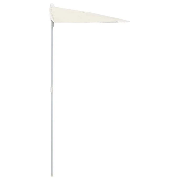 Demi-parasol De Jardin Avec Mât 180x90 Cm Sable – Image 5