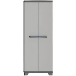 KETER | ARMOIRE HAUTE LINEAR, Noir / Gris / Bleu, 68 X 39 X 173 Cm