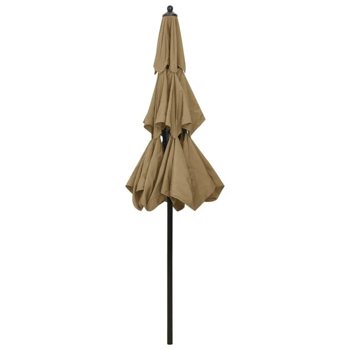 Parasol à 3 Niveaux Avec Mât En Aluminium Taupe 2,5 M – Image 5