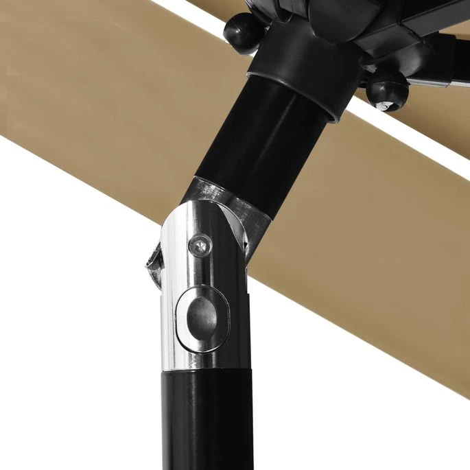 Parasol à 3 Niveaux Avec Mât En Aluminium Taupe 2,5 M – Image 6