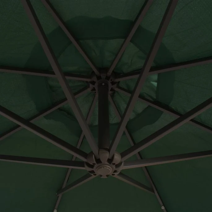 Parasol Avec éclairage LED 300 Cm Poteau En Métal Vert – Image 2