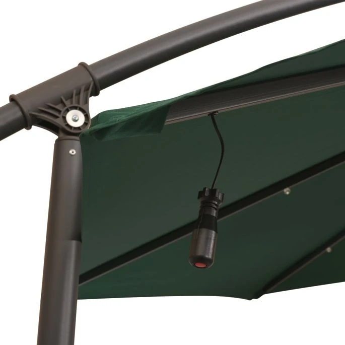 Parasol Avec éclairage LED 300 Cm Poteau En Métal Vert – Image 8