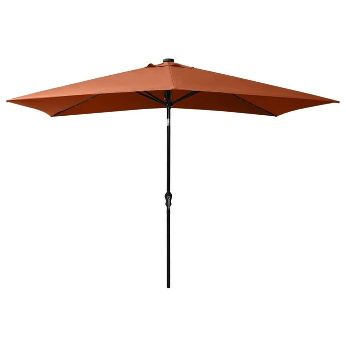 Parasol Avec LED Et Mât En Acier Terre Cuite 2x3 M – Image 5