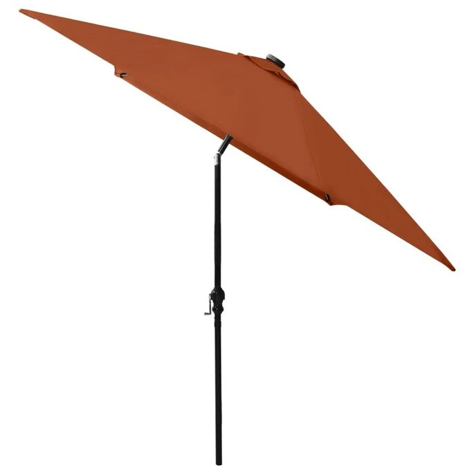 Parasol Avec LED Et Mât En Acier Terre Cuite 2x3 M – Image 7
