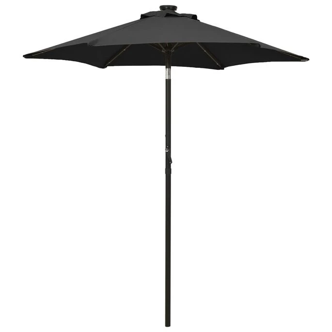 Parasol Avec Lumières LED Noir 200x211 Cm Aluminium