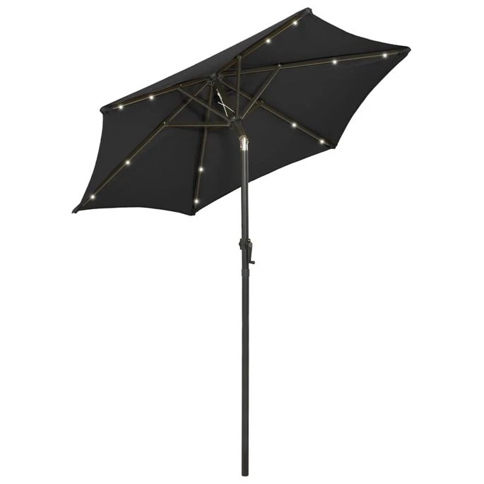 Parasol Avec Lumières LED Noir 200x211 Cm Aluminium – Image 4