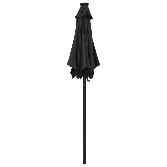 Parasol Avec Lumières LED Noir 200x211 Cm Aluminium – Image 5