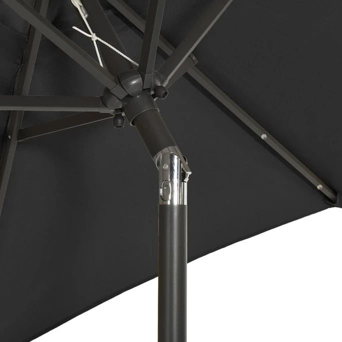 Parasol Avec Lumières LED Noir 200x211 Cm Aluminium – Image 7