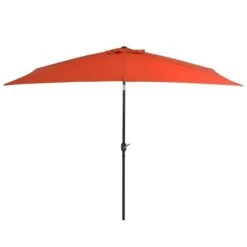 Parasol Avec Mât En Métal 300 X 200 Cm Terre Cuite