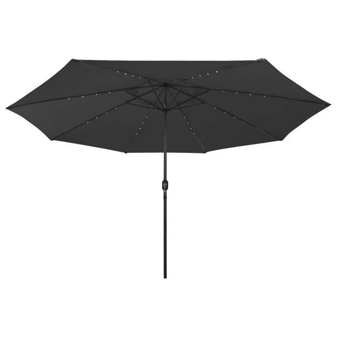 Parasol D'extérieur Avec LED Et Mât En Métal 400 Cm Noir – Image 4