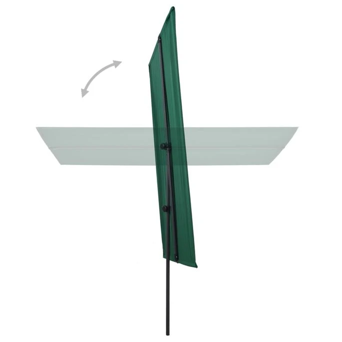 Parasol D'extérieur Avec Mât En Aluminium 180x130 Cm Vert – Image 5