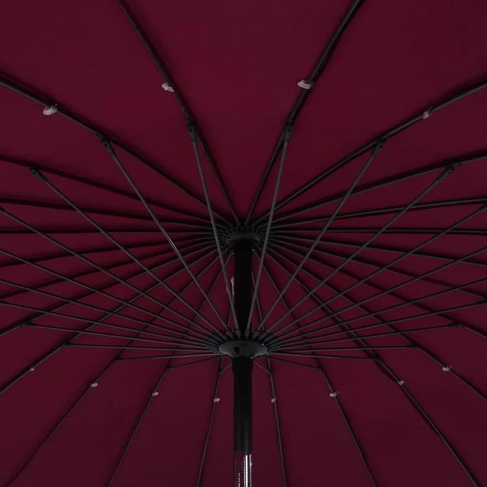 Parasol D'extérieur Avec Mât En Aluminium 270 Cm Bordeaux – Image 2
