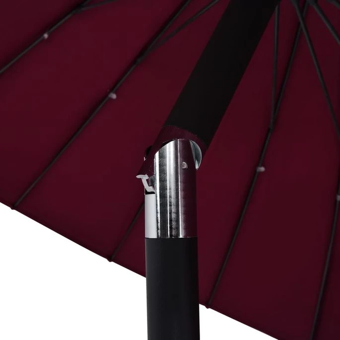 Parasol D'extérieur Avec Mât En Aluminium 270 Cm Bordeaux – Image 5
