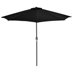 Parasol De Balcon Avec Mât En Aluminium Noir 270x135x245cm Demi