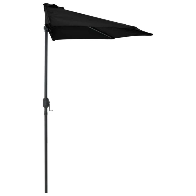 Parasol De Balcon Avec Mât En Aluminium Noir 270x135x245cm Demi – Image 4