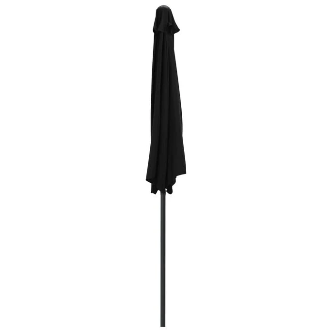 Parasol De Balcon Avec Mât En Aluminium Noir 270x135x245cm Demi – Image 5