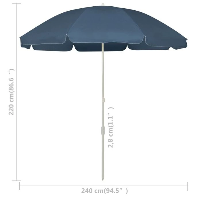 Parasol De Plage Bleu 240 Cm 2 – Image 6