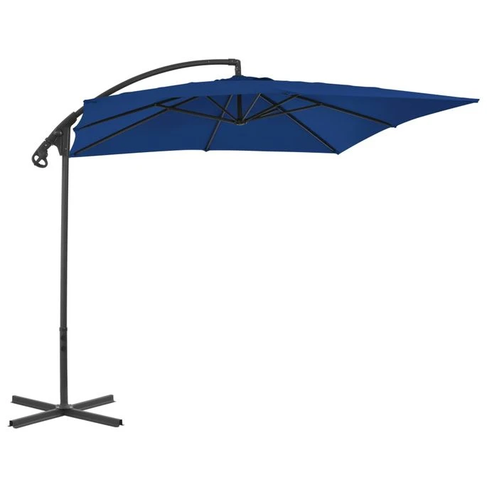 Parasol Déporté Avec Mât En Acier 250x250 Cm Azuré – Image 4