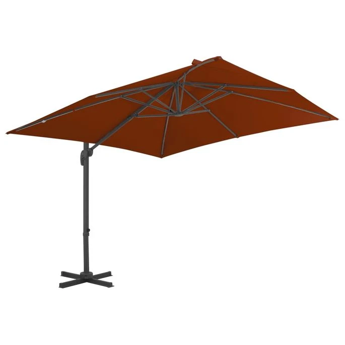 Parasol Déporté Avec Mât En Aluminium Terre Cuite 300x300 Cm – Image 3