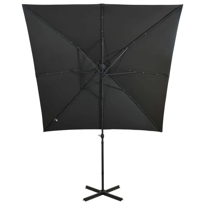 Parasol Déporté Avec Mât Et Lumières LED Anthracite 250 Cm – Image 6