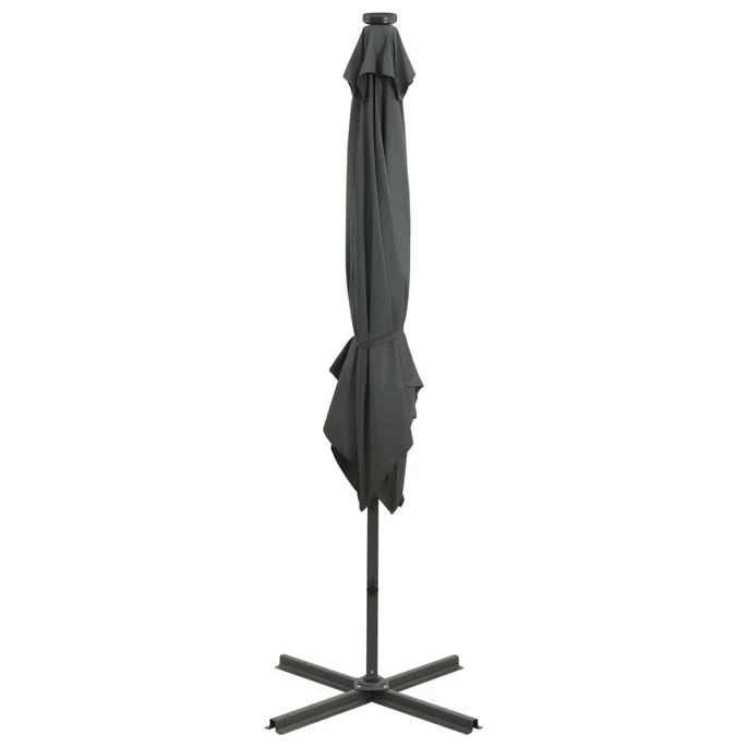 Parasol Déporté Avec Mât Et Lumières LED Anthracite 250 Cm – Image 7