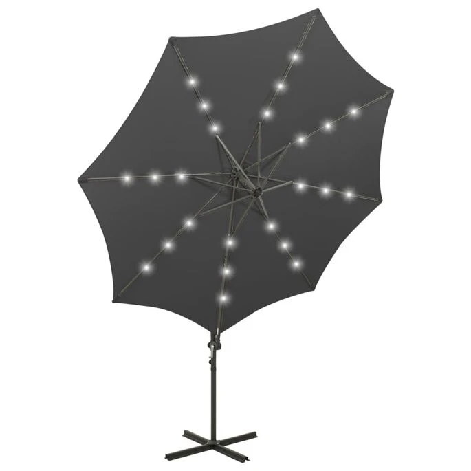Parasol Déporté Avec Mât Et Lumières LED Anthracite 300 Cm 2 – Image 6