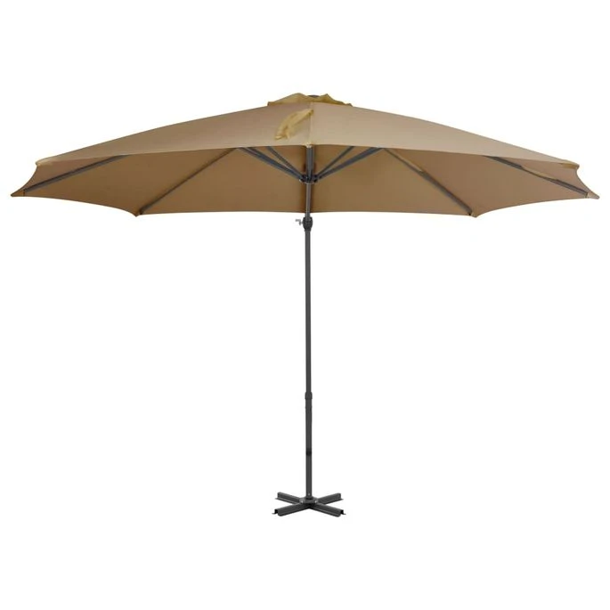 Parasol En Porte-à-faux Avec Poteau En Aluminium 300 Cm Taupe – Image 3