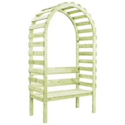 Pergola De Jardin Avec Banc 130x60x230 Cm Pin Imprégné