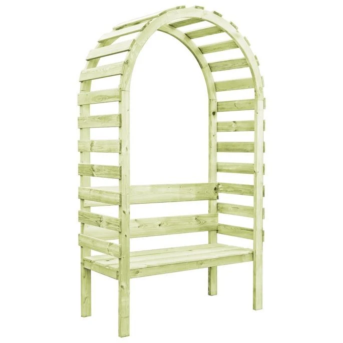 Pergola De Jardin Avec Banc 130x60x230 Cm Pin Imprégné
