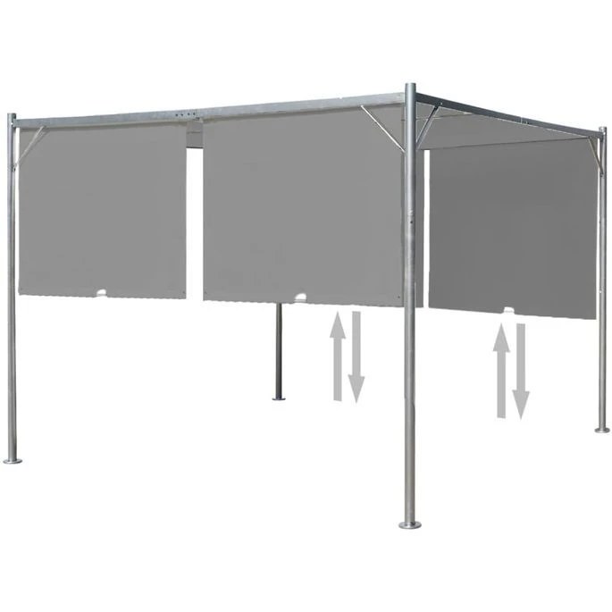 Pergola De Jardin Et Toit Rétractable 300x300x225 Cm Anthracite – Image 2