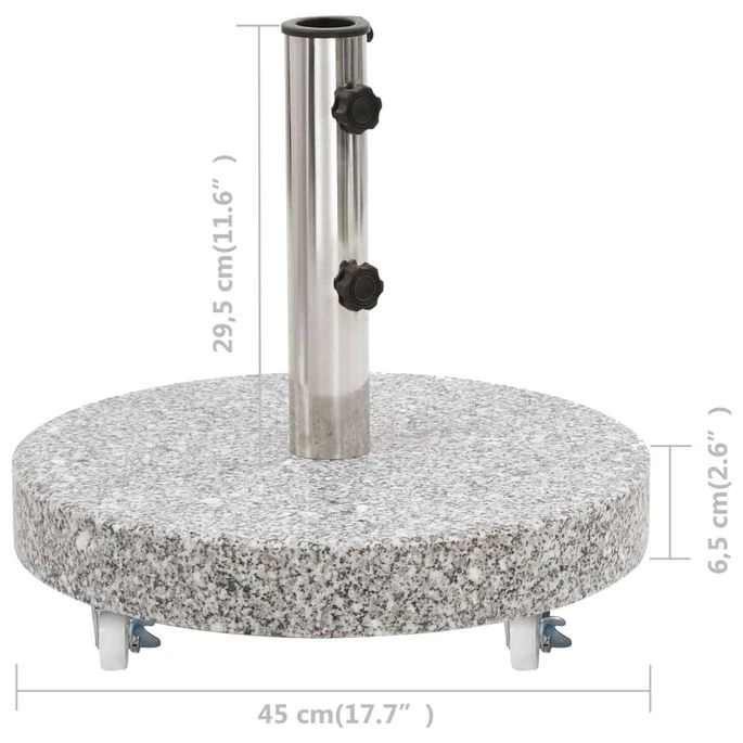 Socle De Parasol Granite 30 Kg Rond Gris – Image 5