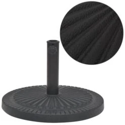 Socle De Parasol Résine Rond Noir 29 Kg