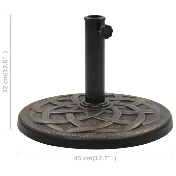 Socle Rond De Parasol Polyrésine 11 Kg Bronze – Image 6
