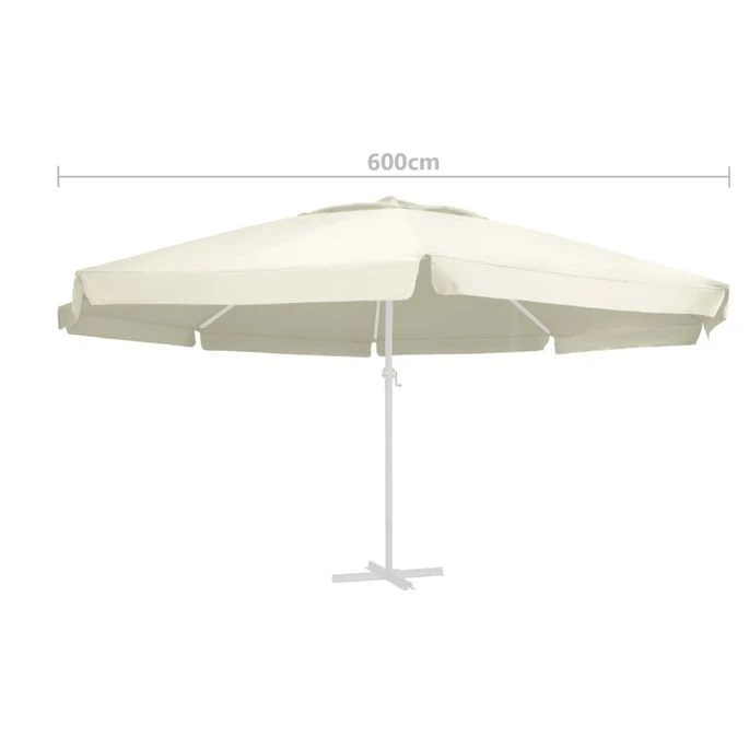 Tissu De Remplacement Pour Parasol D'extérieur Sable 600 Cm – Image 4