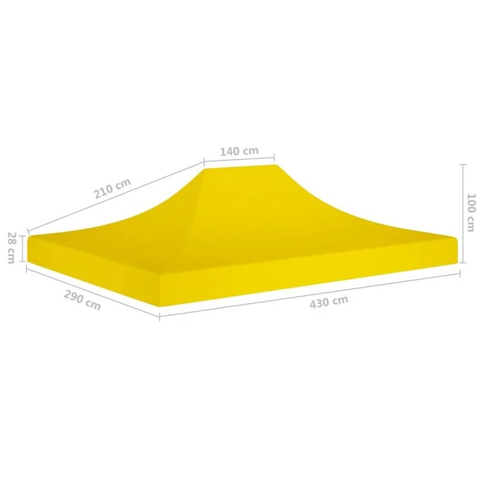 Toit De Tente De Réception 4,5x3 M Jaune 270 G/m² – Image 6